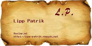 Lipp Patrik névjegykártya